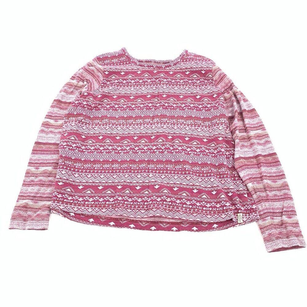 Old Ranch Nordic Fair Isle Print Long Sleeve Top Size XL Womens Red White Knit